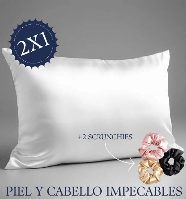 2 FUNDAS ALMOHADA SEDA SATINADA + 2 SCRUNCHIES