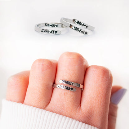 2 anillos "Siempre juntas"