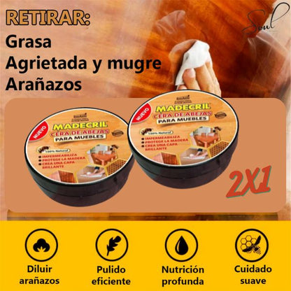 2x1 Cera restauradora para Muebles y Tapicerías l Beewax MadeCril™