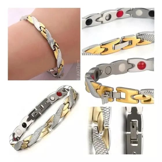 Solo Hoy 2x1 Acero de titanio con baño en oro 18k