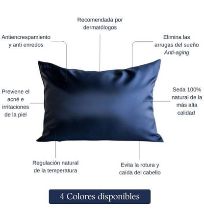 2 FUNDAS ALMOHADA SEDA SATINADA + 2 SCRUNCHIES