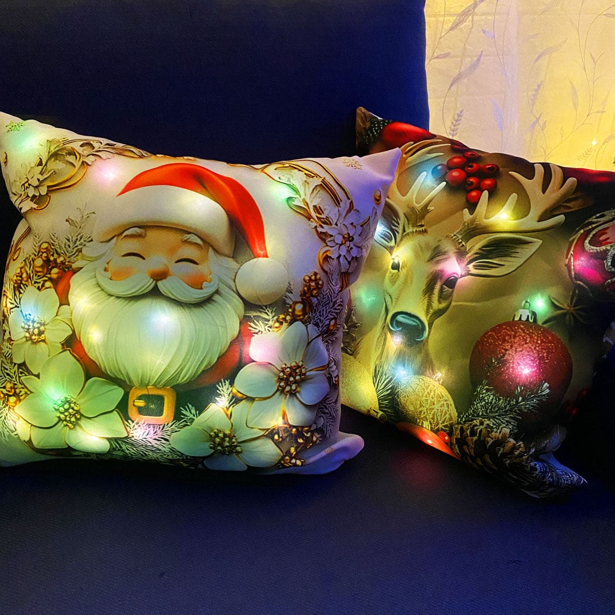 ✨ Los únicos cojines navideños que iluminan tu hogar con luces LED cálidas ✨