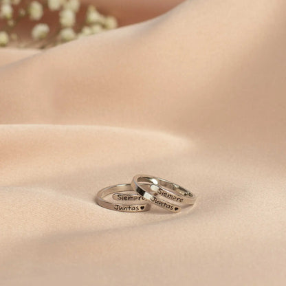2 anillos "Siempre juntas"