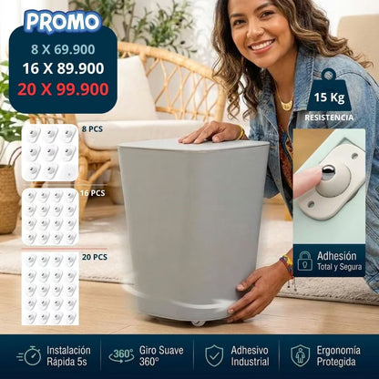 MINI RUEDAS GIRATORIAS AUTO-ADHESIVAS 360 - MOVY™