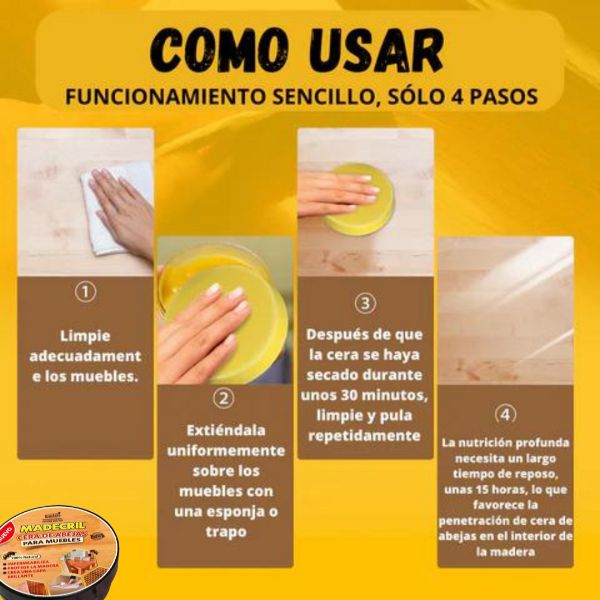2x1 Cera restauradora para Muebles y Tapicerías l Beewax MadeCril™