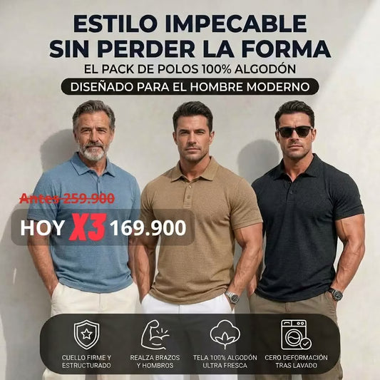 PACK x 3 - Camiseta polo ULTRA CÓMODA