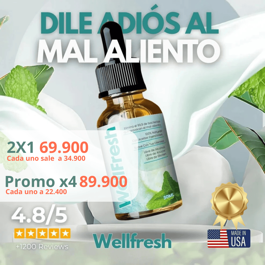 2x1 Well Fresh™ – Gotas naturales para el mal aliento