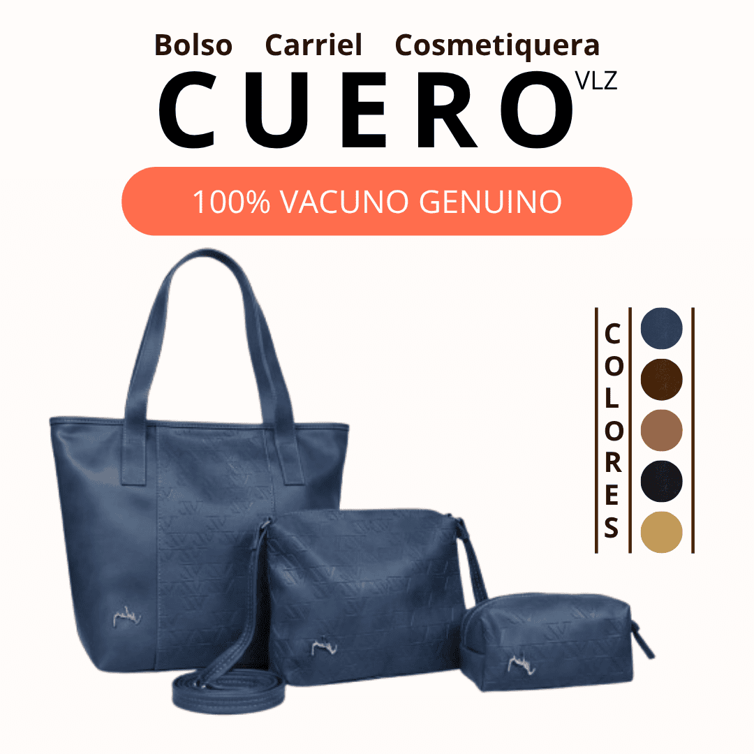 TRIO CUERO VLZ EN CUERO 100% AUTÉNTICO