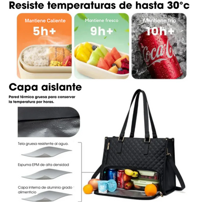 Bolso 2 en 1 Elegante con Compartimento Térmico + JOYERO MINI DE REGALO