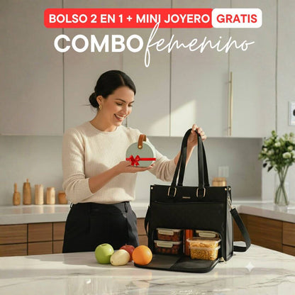 Bolso 2 en 1 Elegante con Compartimento Térmico + JOYERO MINI DE REGALO
