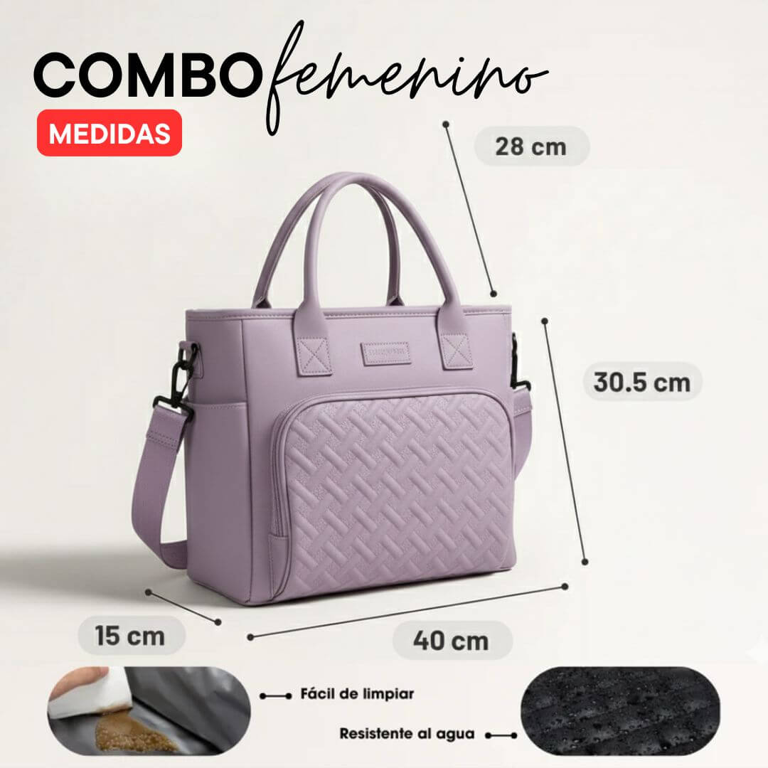 Bolso 2 en 1 Elegante con Compartimento Térmico + JOYERO MINI DE REGALO
