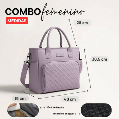 Bolso 2 en 1 Elegante con Compartimento Térmico + JOYERO MINI DE REGALO