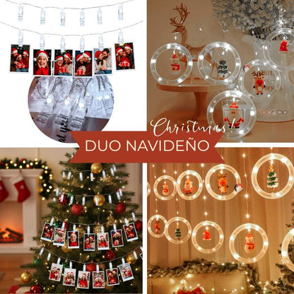 Aros LED Navideños + Clips Luminosos de Regalo 🎁