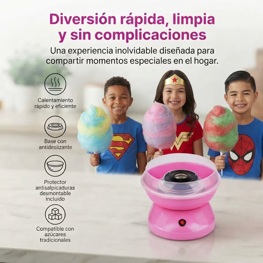 Algodonera de Azúcar para El Hogar: Prepara Momentos Mágicos y Nubes Inolvidables en Solo 3 Minutos 🍭✨