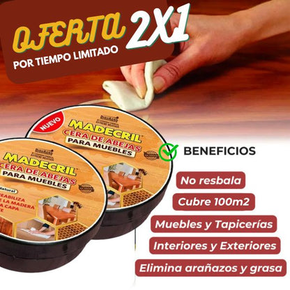2x1 Cera restauradora para Muebles y Tapicerías l Beewax MadeCril™