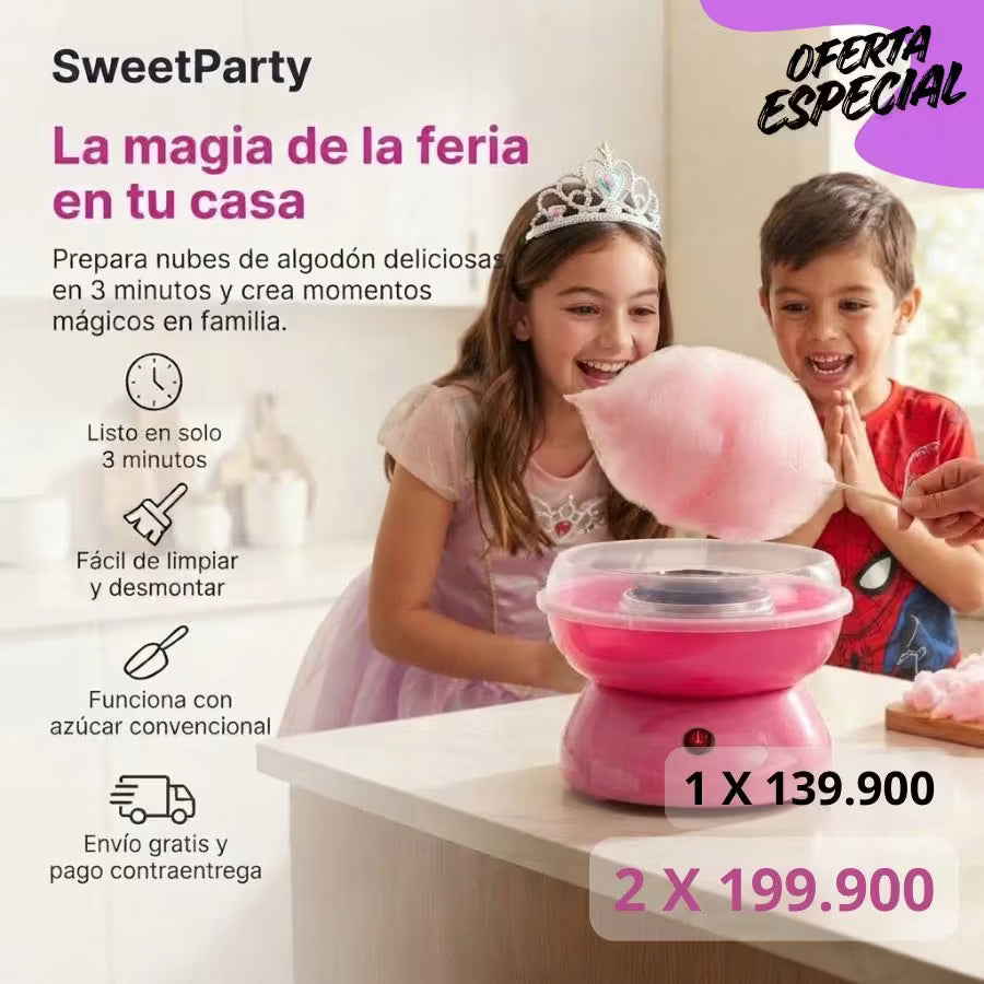 Algodonera de Azúcar para El Hogar: Prepara Momentos Mágicos y Nubes Inolvidables en Solo 3 Minutos 🍭✨
