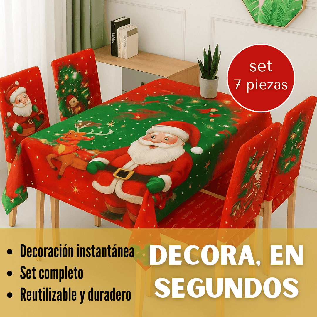 Set Navideño 7 piezas Mágico — tu mesa, el corazón de la Navidad