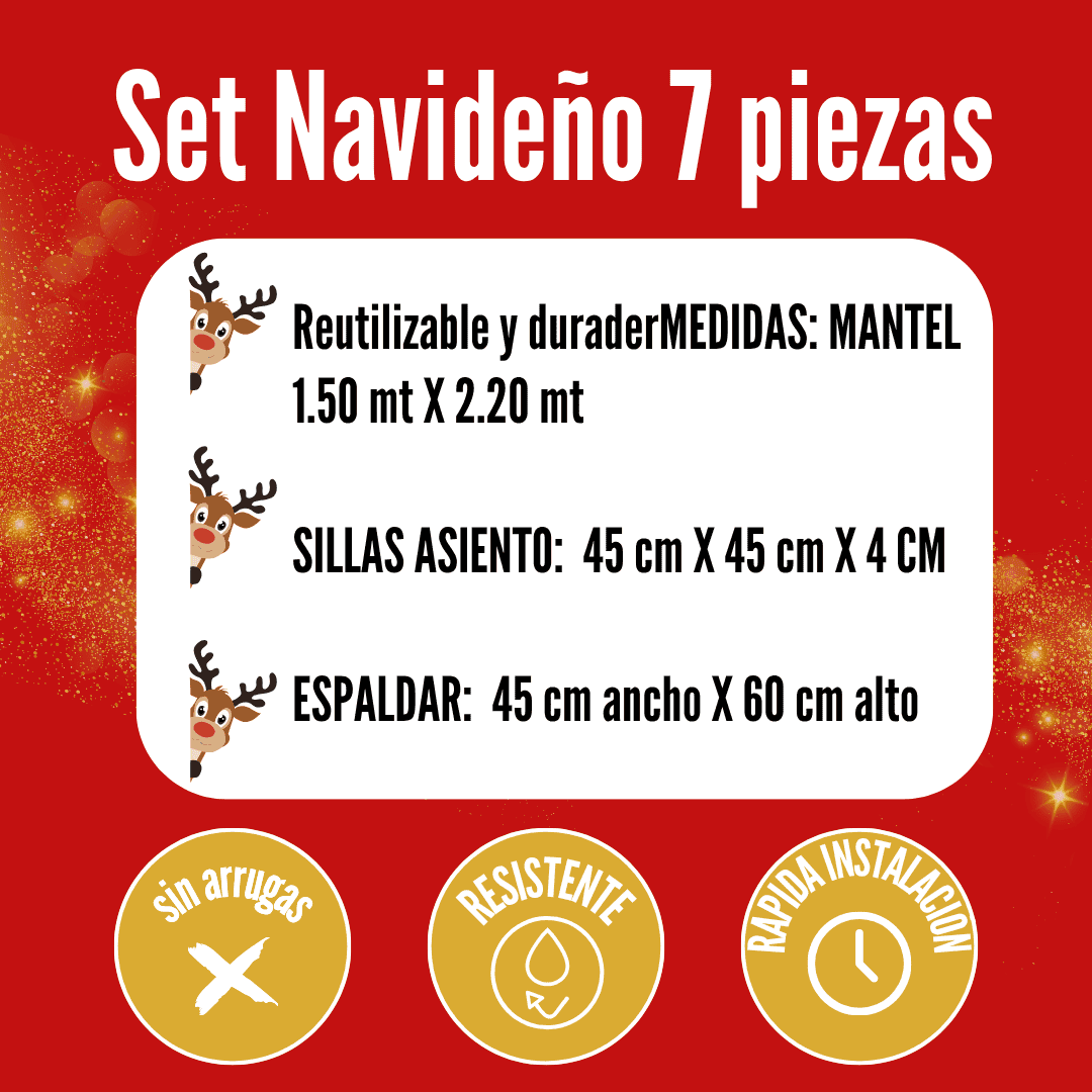 Set Navideño 7 piezas Mágico — tu mesa, el corazón de la Navidad