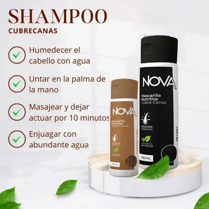 Nova™ Shampoo de Tinte Instantaneo + Adios a las Canas