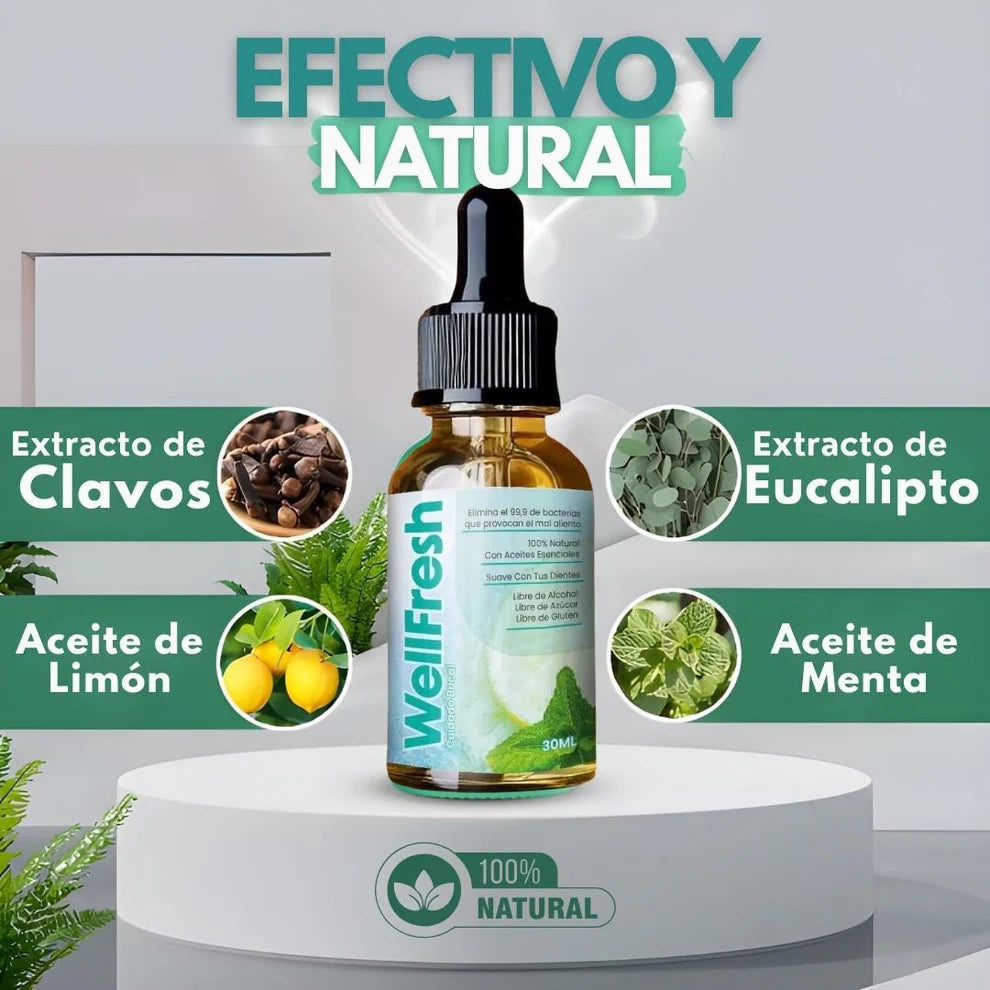 2x1 Well Fresh™ – Gotas naturales para el mal aliento